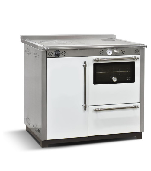 Cuisinière à bois avec four VOX 95 cm Blanche