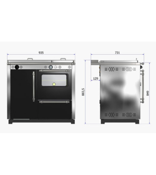 Cuisinière à bois avec four VOX 95 cm Blanche