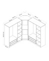 Armoire d'angle dressing CHENE en V 440x210x52
