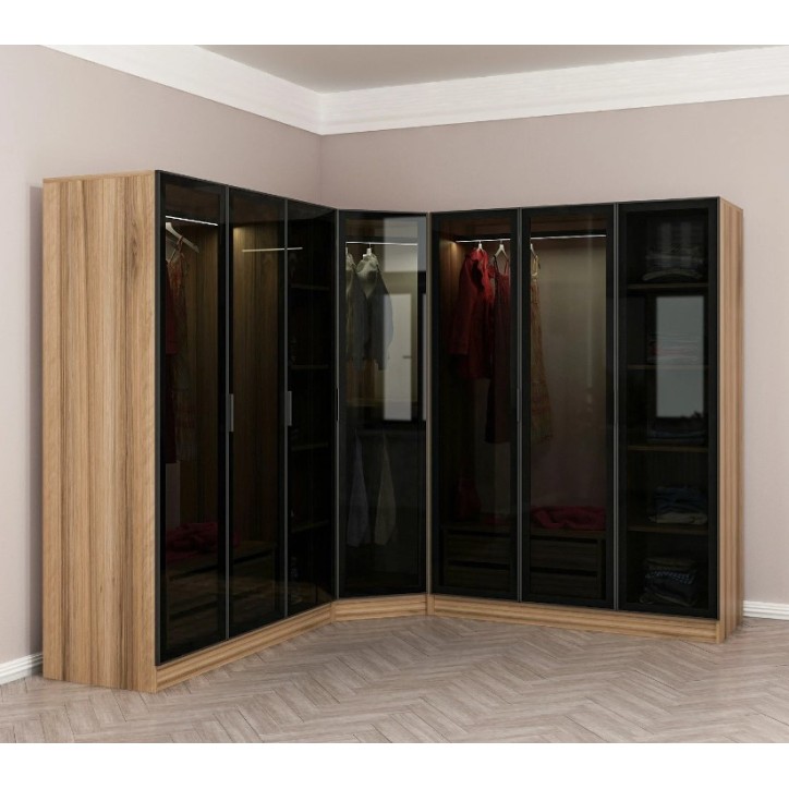 Armoire d'angle dressing CHENE en V 440x210x52