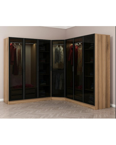 Armoire d'angle dressing anthracite 440x210x52