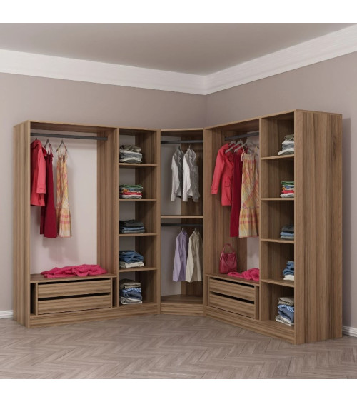 Armoire d'angle dressing anthracite 440x210x52