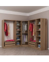 Armoire d'angle dressing CHENE en V 440x210x52