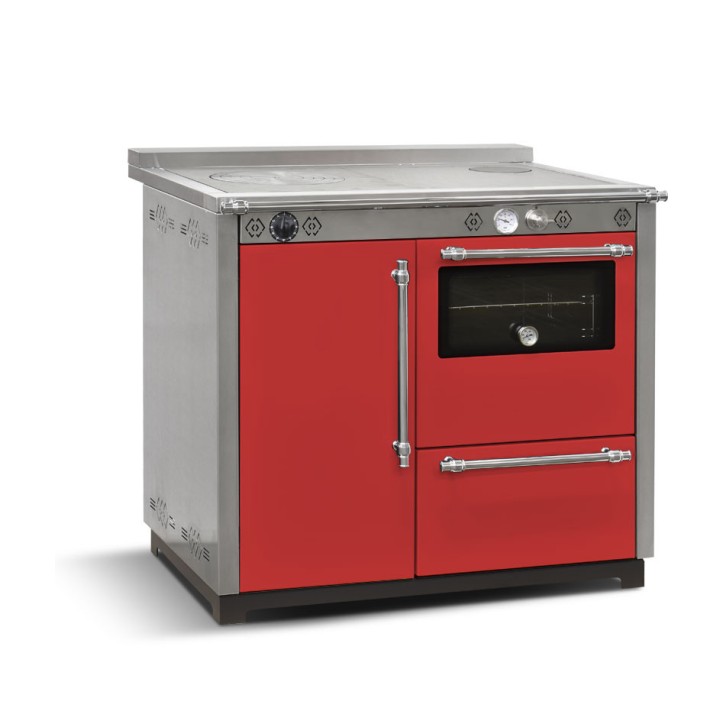 Stufa a legna con forno VOX 95 cm Rossa