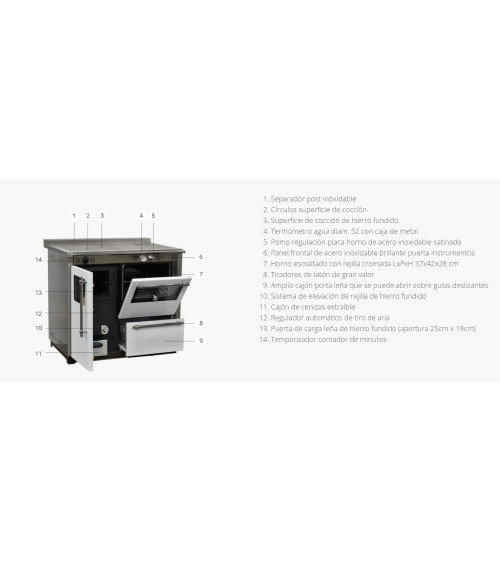Fogão a lenha com forno VOX 95 cm Preto
