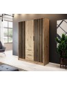 Armoire 3 portes MELODIE 155 cm chêne