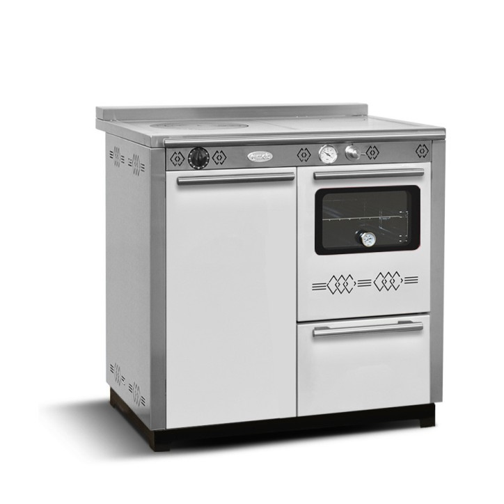 Fogão a lenha com forno PAX 85 cm Branco