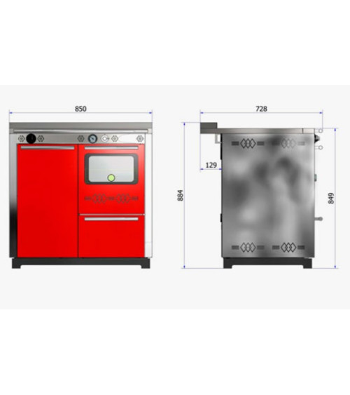 Stufa a legna con forno PAX 85 cm Bianco