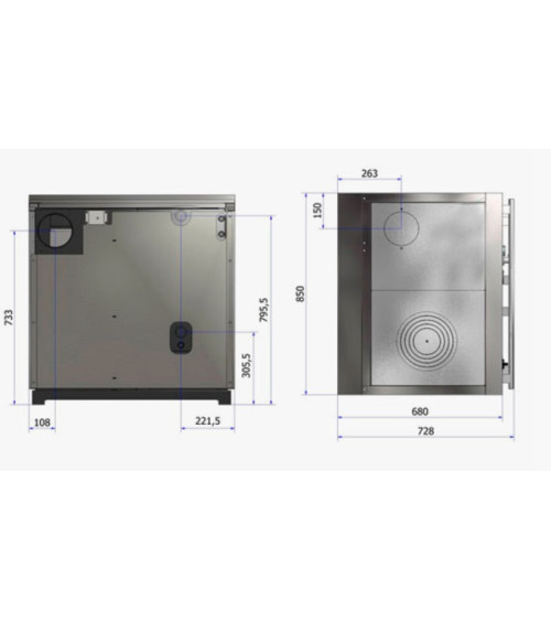 Stufa a legna con forno PAX 85 cm Bianco