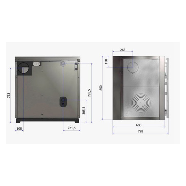 Stufa a legna con forno PAX 85 cm Bianco