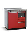 Cocina de leña PAX 85 cm con horno, roja