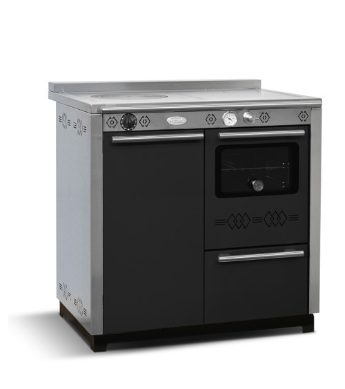 Fogão a lenha com forno PAX 85 cm Preto