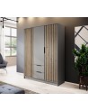 Armoire 3 portes MELODIE 155 cm gris