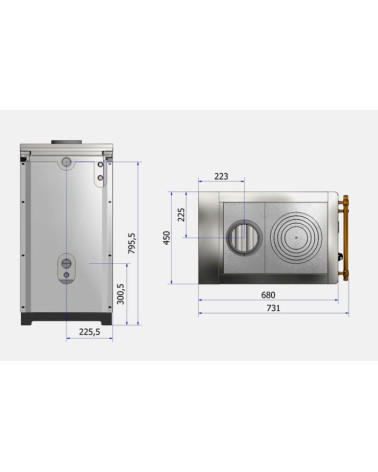 Fogão a lenha MINI 45 cm preto