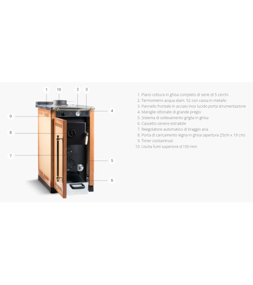 Cuisinière à bois MINI 45 cm Noire