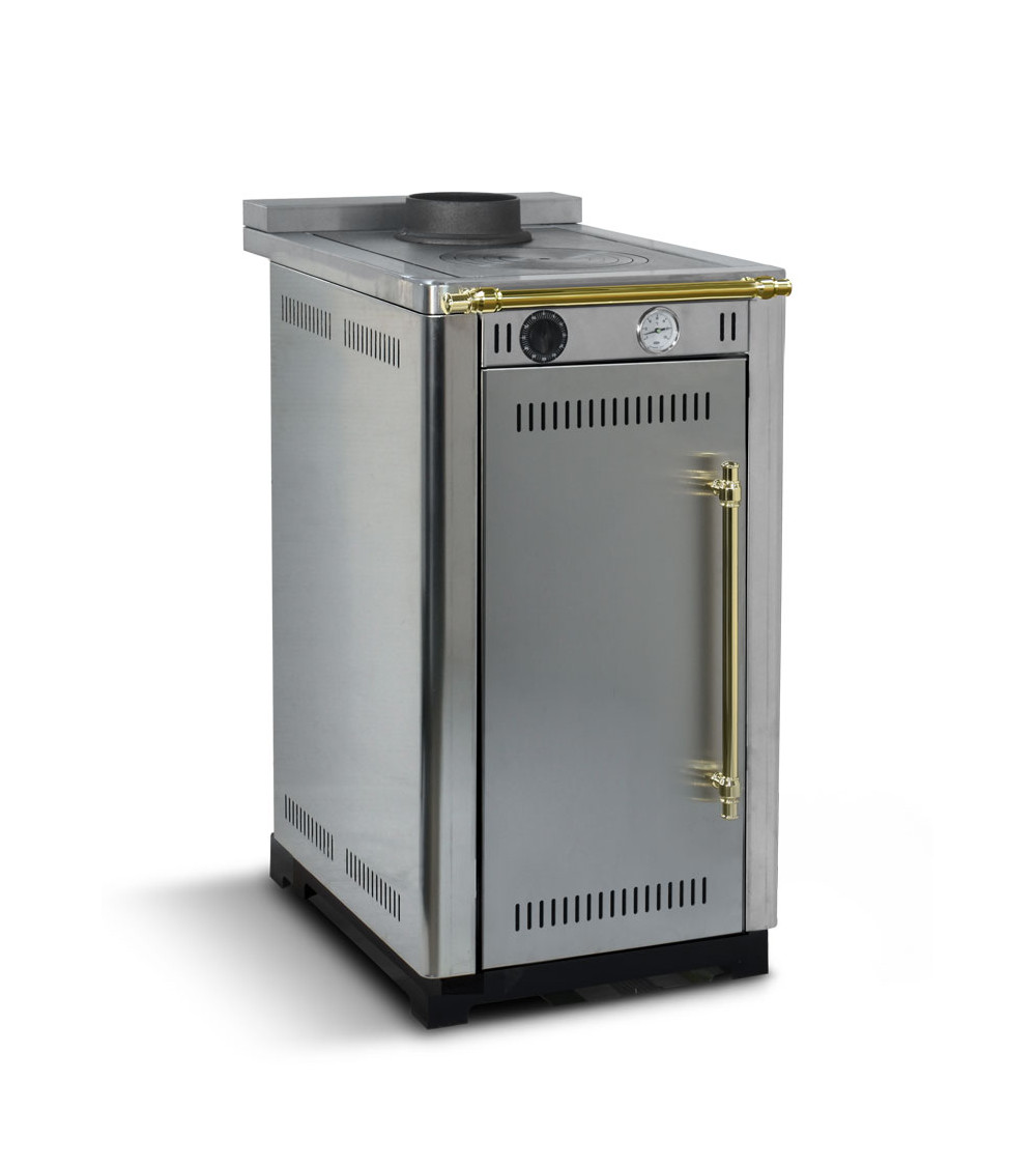 Fogão a lenha MINI 45 cm em aço inox