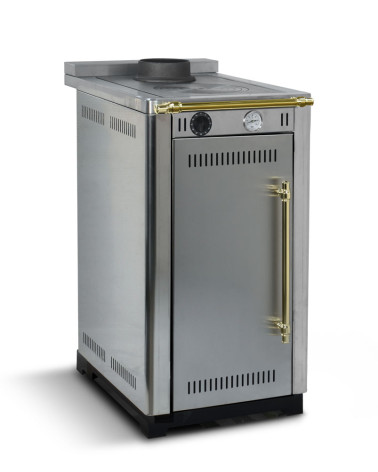 Fogão a lenha MINI 45 cm em aço inox