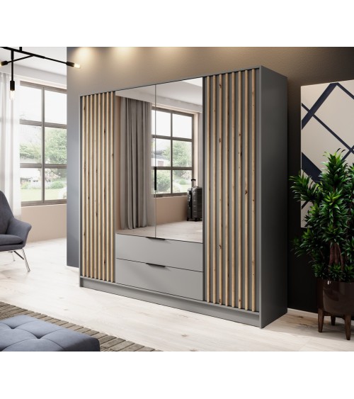 Armoire MELODIE 206 cm gris