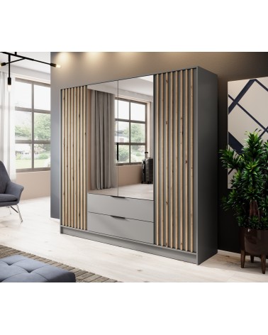 Armoire MELODIE 206 cm gris