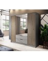 Armoire MELODIE 206 cm gris