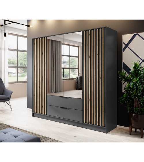 Armoire MELODIE 206 cm anthracite