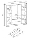 Armoire 4 portes MELODIE 206 cm anthracite
