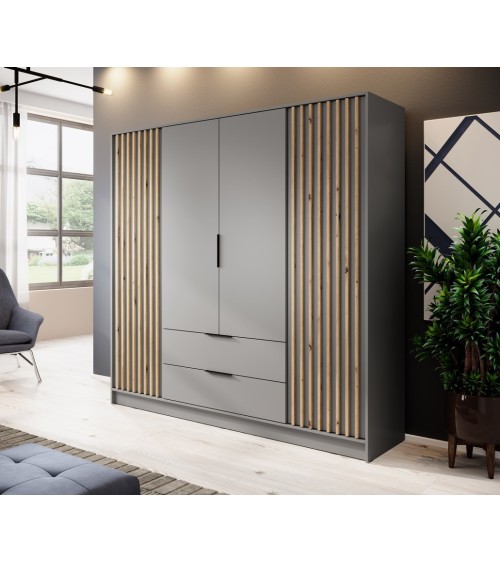 Armoire MELODIE 206 cm gris