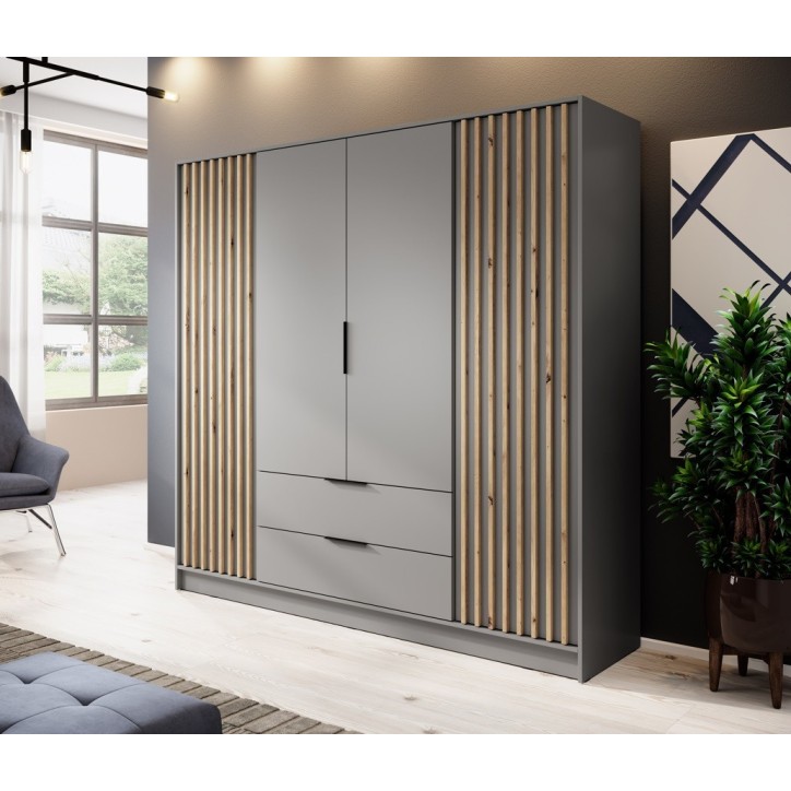 Armoire MELODIE 206 cm gris