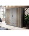 Armoire MELODIE 206 cm gris
