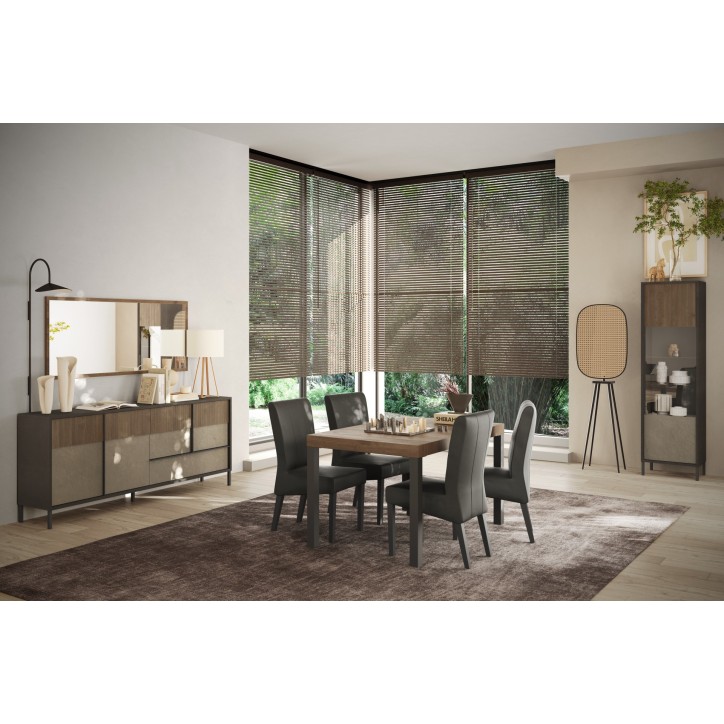 Table ETNA 140 cm chêne mercure et métal Table ETNA 140 cm chêne mercure et métal