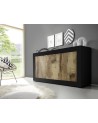Buffet BASIC 3 portes noir mat/pero 160 cm