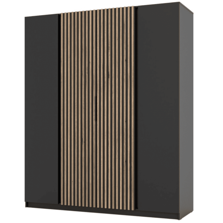 Armoire KAJA en noir et chêne