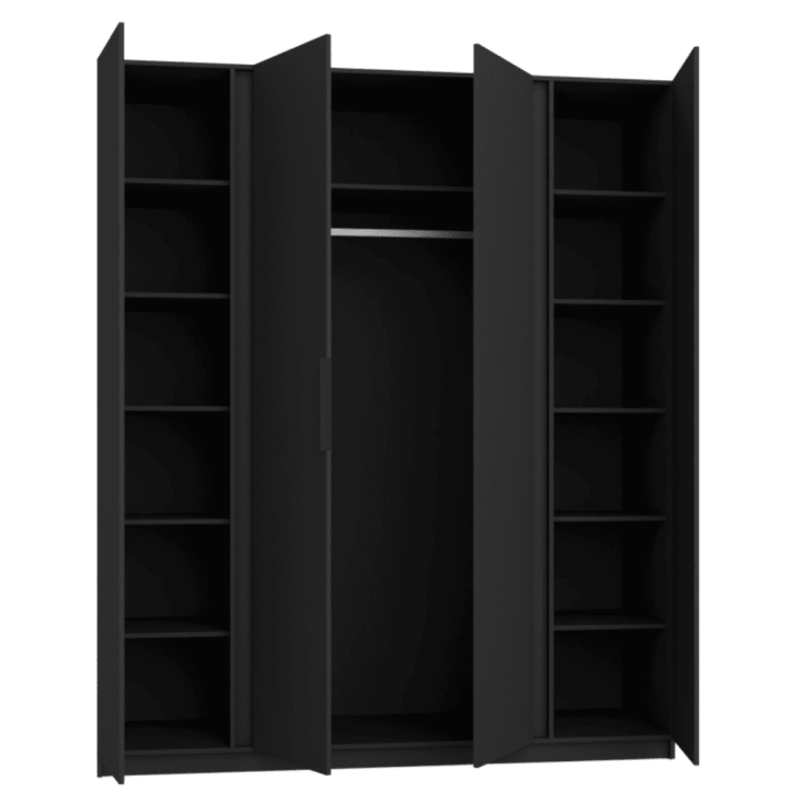 Armoire KAJA en noir et chêne
