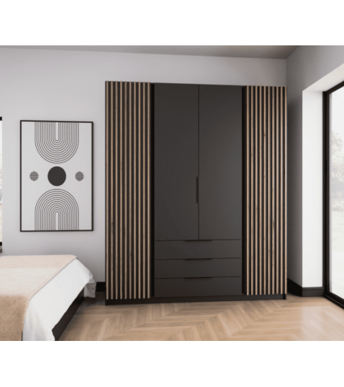 Armoire Kaja Noir & Chêne