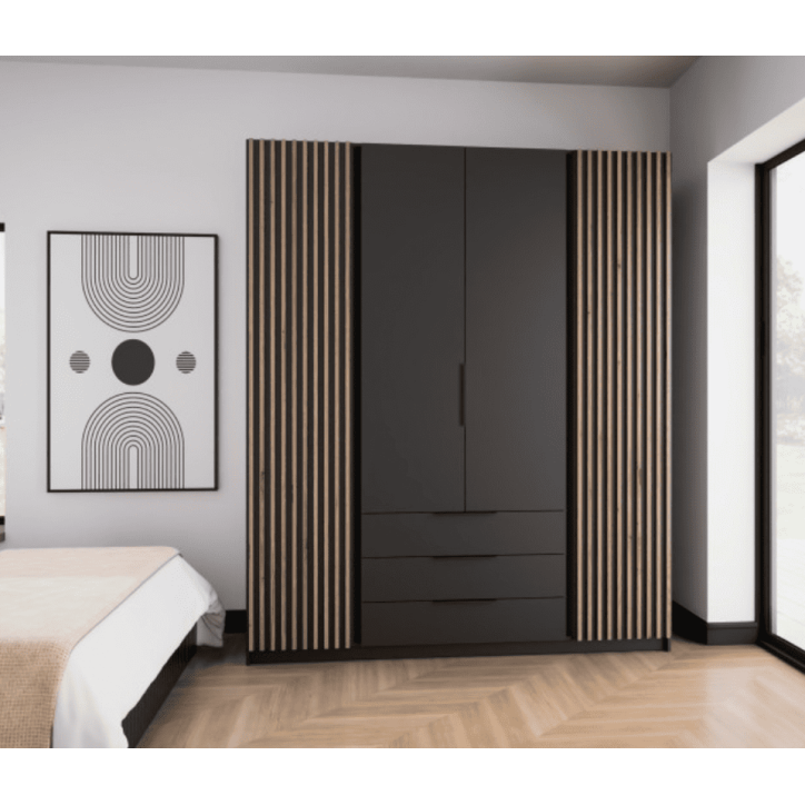 Armoire Kaja Noir & Chêne