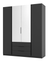 Armoire KAJA - Gris anthracite et blanc, 200 x 239 x 61,9 cm