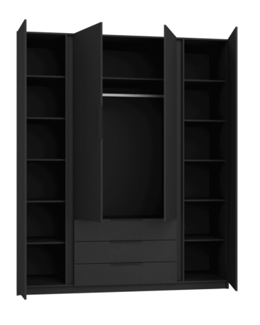 Armoire KAJA - Gris anthracite et blanc, 200 x 239 x 61,9 cm