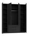 Armoire KAJA - Gris anthracite et blanc, 200 x 239 x 61,9 cm