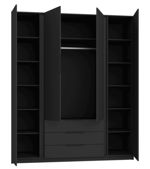 Armoire KAJA Gris Anthracite – 200 x 239 x 61,9 cm
