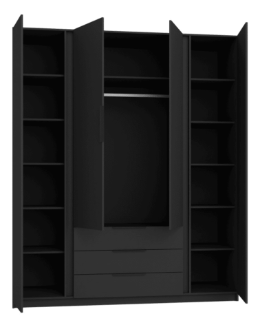 Armoire KAJA Gris Anthracite – 200 x 239 x 61,9 cm