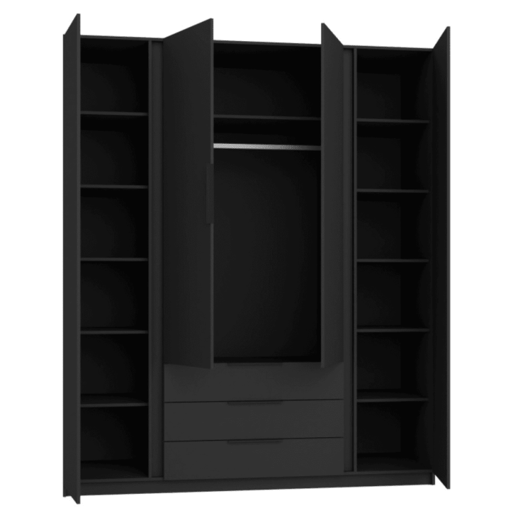 Armoire KAJA Gris Anthracite – 200 x 239 x 61,9 cm