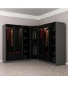 Armoire d'angle dressing anthracite en V 440x210x52