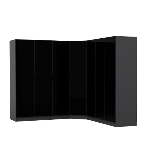 Armoire d'angle dressing anthracite en V 440x210x52