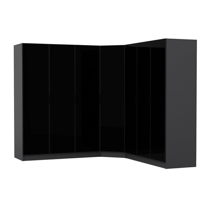 Armoire d'angle dressing anthracite en V 440x210x52