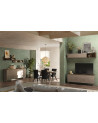 Meuble TV PAUL 180 cm Bronze et Mercure 3 portes