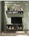 Porta TV a 3 ante PAUL 180 cm Ardesia e piombo