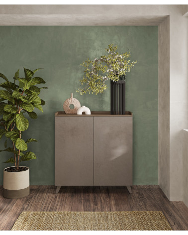 Aparador de 2 puertas PAUL 120 cm Bronce y Mercurio