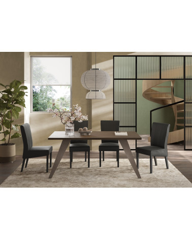 Table PAUL 180 cm Chêne mercure et bronze