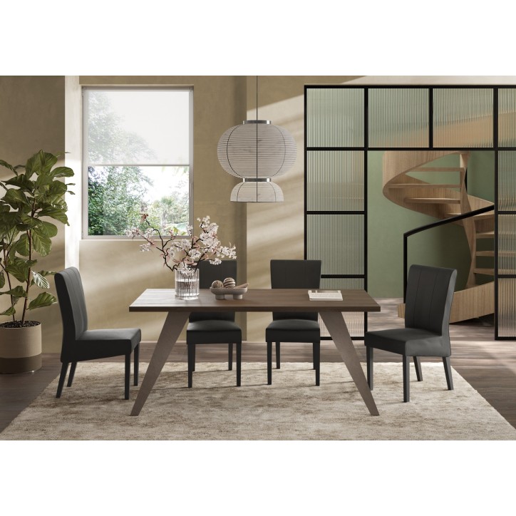 Table PAUL 180 cm Chêne mercure et bronze