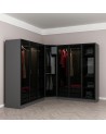 Armoire d'angle dressing anthracite en V 440x210x52